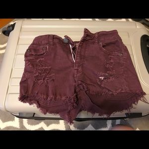 American eagle size 00 shorts maroon